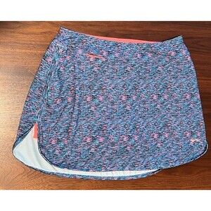 Slazenger 13” Golf/Tennis/Pickleball Skort Sz Small Blue/Multicolor/Neon Coral